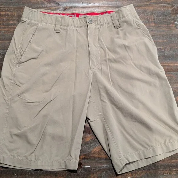 Under Armour Heat Gear Casual Shorts - Khaki - Size 34 - Picture 1 of 3